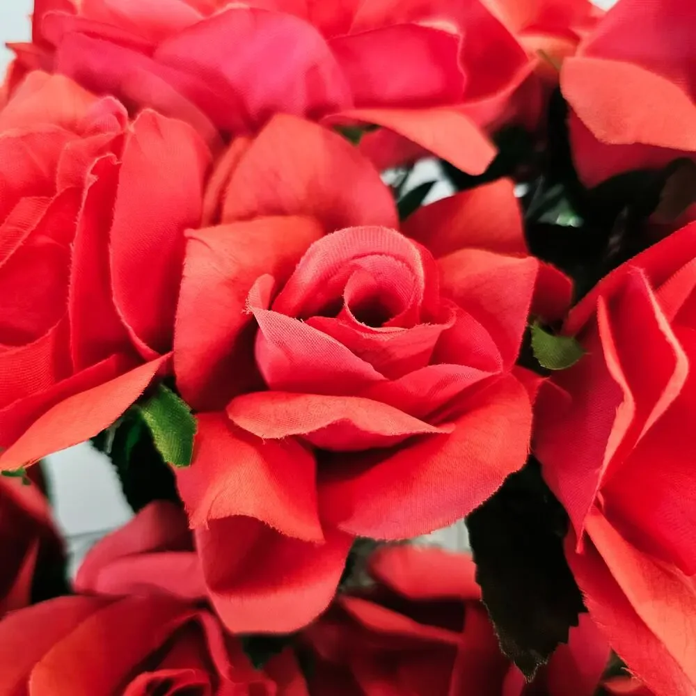 Red Silk Artificial Rose Flowers Stems Wedding Craft 3